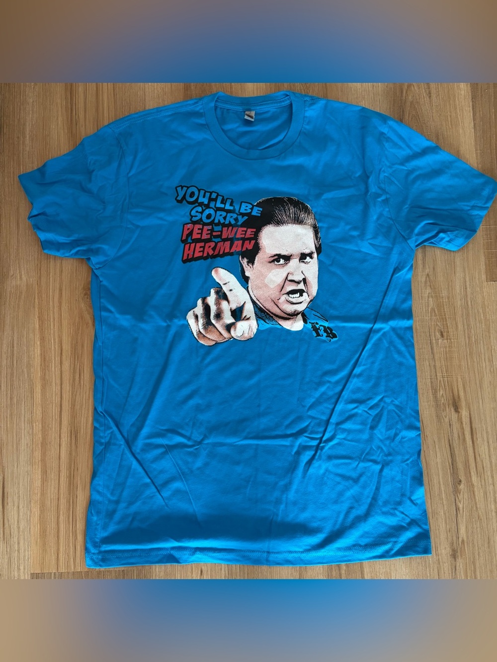 Pee-wee Herman Graphic Tee - Bright Blue DEADSTOCK Francis Buxton NEW